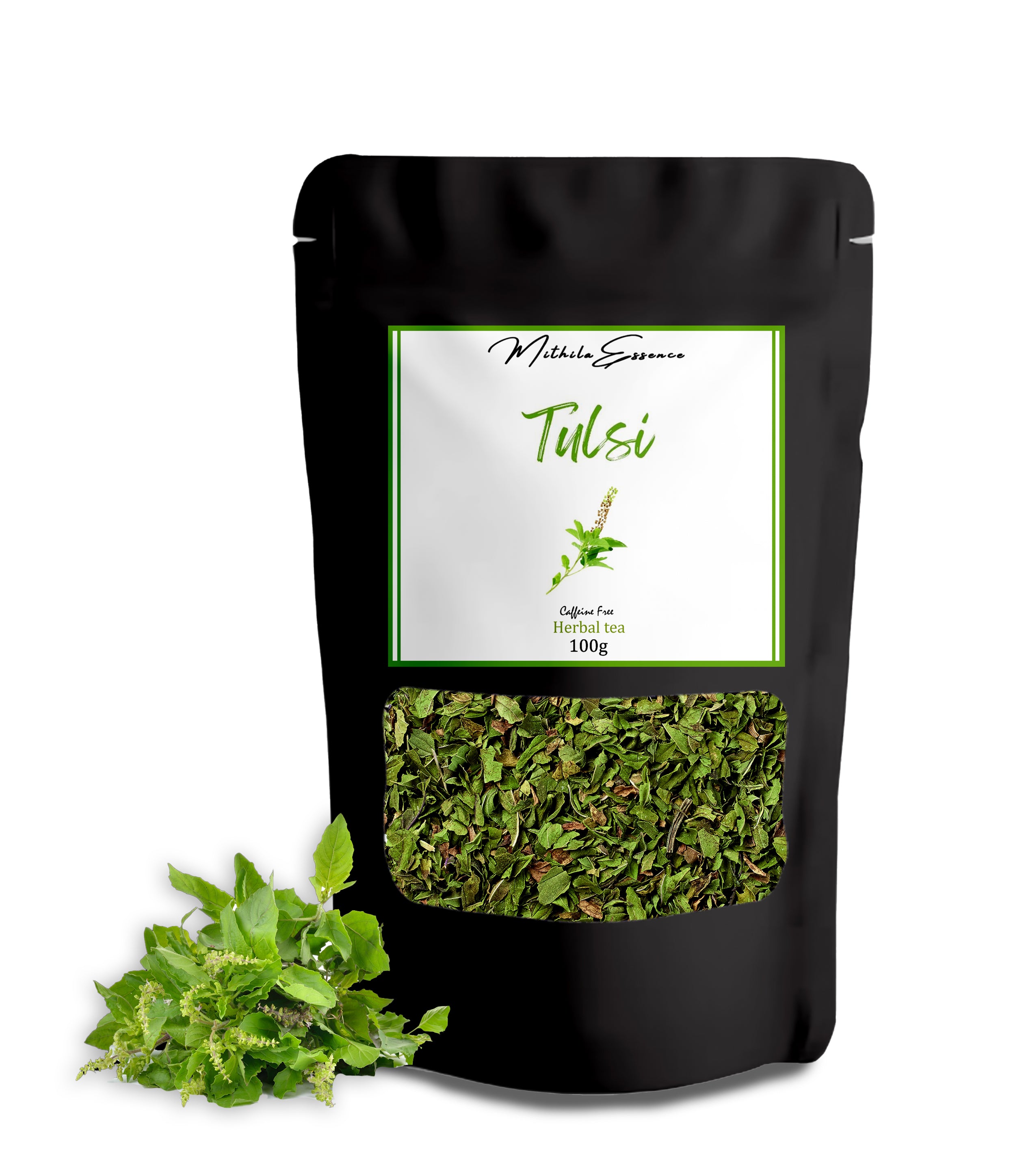 MITHILA ESSENCE TEA Tulsi Mint Herbal Tea Holy Basil Leaf with Min